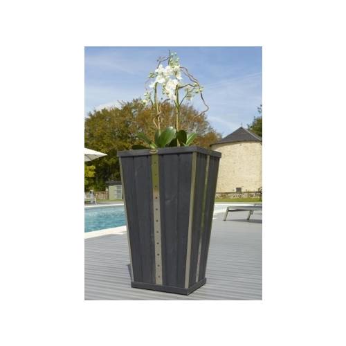 Jardinire Bois Design - vase Anthracite