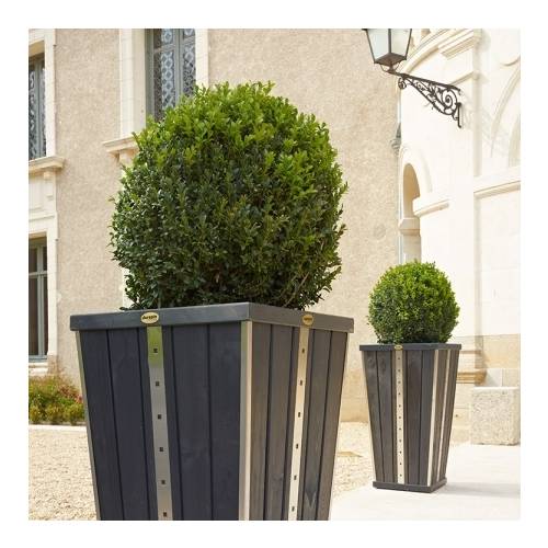 Jardinire Bois Design - vase Anthracite