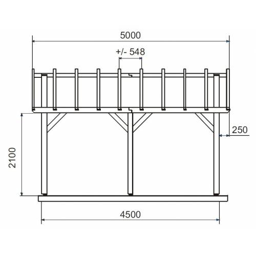 ex Pergola Bois Adosse 5 x 3 m SHERWOOD - Burger