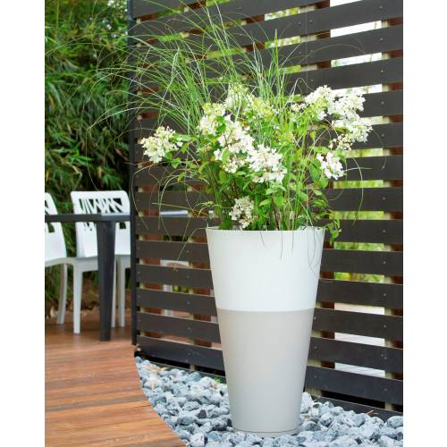 Pot Tokyo - Gris / Blanc - D50 H80 - Grosfillex