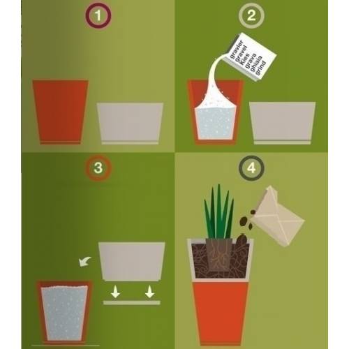 Pot Tokyo - Gris / Blanc - D50 H80 - Grosfillex