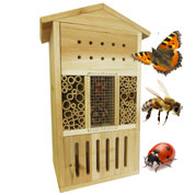 Brandsseller Hôtel à insectes XXL en bois naturel pour insectes volants – abeilles, papillons, coccinelles et autres animaux env. 48 x 31 x 10 cm